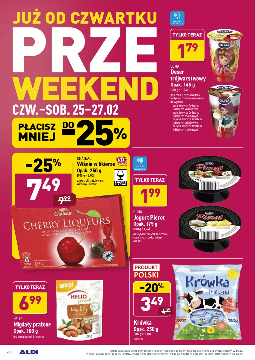 Gazetka promocyjna Aldi - ALE! CENA w ALDI - ważna 22.02 do 06.03.2021 - strona 24 - produkty: Ananas, Czekolada, Deser, Dżem, Helio, Jogurt, Kokos, Likier, Migdały, Olma, Ser, Tera