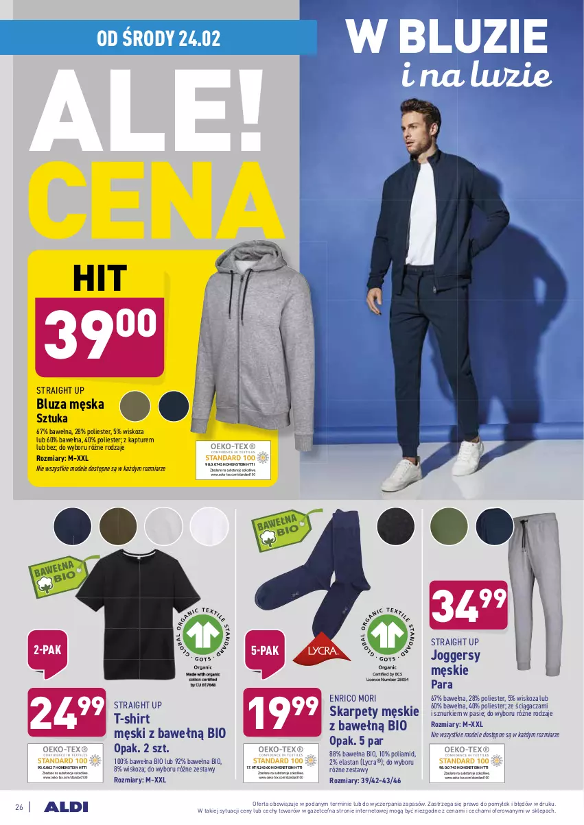 Gazetka promocyjna Aldi - ALE! CENA w ALDI - ważna 22.02 do 06.03.2021 - strona 26 - produkty: Bluza, Karp, T-shirt, Wełna