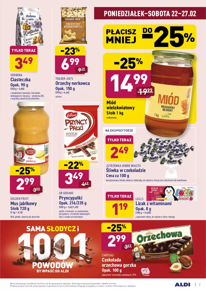 Gazetka promocyjna Aldi - ALE! CENA w ALDI - ważna 22.02 do 06.03.2021 - strona 7 - produkty: Czekolada, Czekolada orzechowa, Deser, Dr Gerard, Jutrzenka, Kakao, LANA, Miód, Mus, Nektar, Ser, Sok, Suplement diety, Tera, Wafle