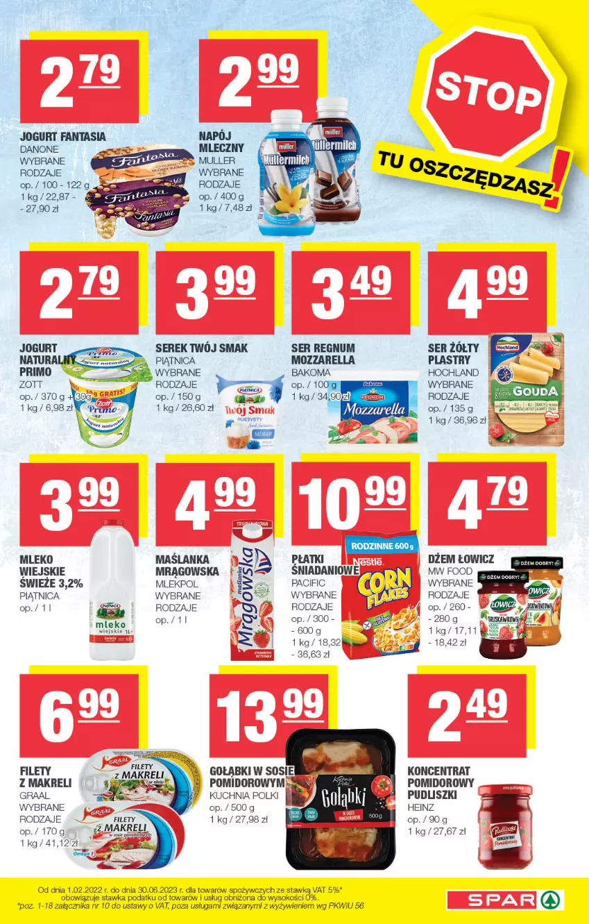 Gazetka promocyjna Spar - Spar - ważna 14.05 do 24.05.2023 - strona 3 - produkty: Bakoma, Danio, Danone, Dżem, Fa, Fanta, Gra, Graal, Heinz, Hochland, Jogurt, Kuchnia, Maślanka, Mleko, Mozzarella, Piątnica, Pudliszki, Ser, Serek, Sok, Sos, Twój Smak, Zott