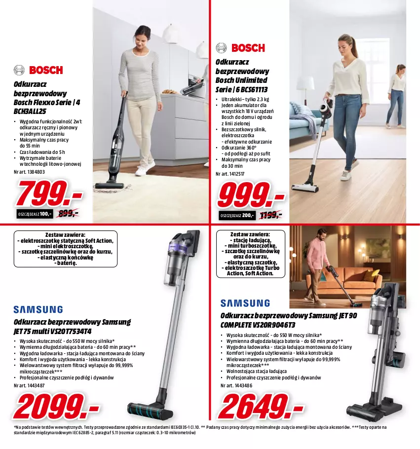 Gazetka promocyjna Media Markt - Gazetka Media Markt - ważna 14.06 do 30.06.2021 - strona 14 - produkty: Akumulator, Bateria, Bosch, Dywan, Gra, Odkurzacz, Odkurzacz bezprzewodowy, Samsung, Ser, Sok, Szczotka, Warka