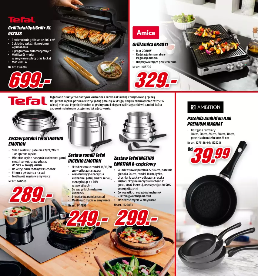 Gazetka promocyjna Media Markt - Gazetka Media Markt - ważna 14.06 do 30.06.2021 - strona 17 - produkty: Ambition, Amica, Fa, Gra, Grill, Patelnia, Rondel, Ser, Tefal