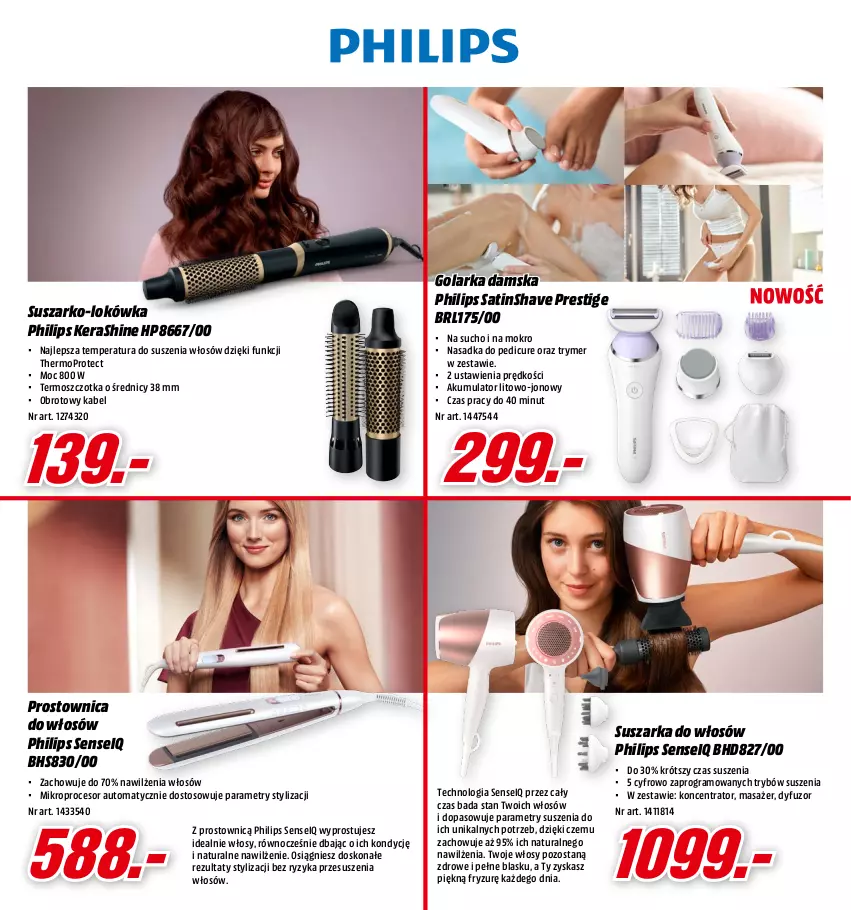 Gazetka promocyjna Media Markt - Gazetka Media Markt - ważna 14.06 do 30.06.2021 - strona 2 - produkty: Akumulator, Golarka, Gra, HP, Lokówka, Masażer, Mop, Philips, Procesor, Prostownica do włosów, Sati, Suszarka, Szczotka, Termos