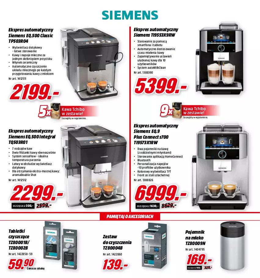 Gazetka promocyjna Media Markt - Gazetka Media Markt - ważna 14.06 do 30.06.2021 - strona 21 - produkty: Gra, Kawa, Mięta, Mleko, Młynek, Napoje, Pojemnik, Siemens, Smartfon, Tablet, Tchibo