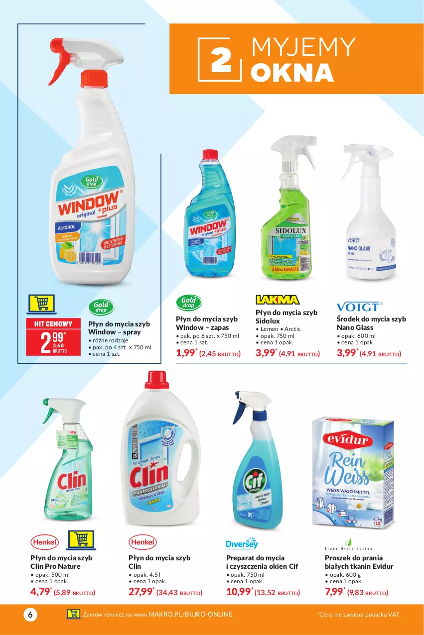 Gazetka promocyjna Makro - [Oferta specjalna] Wiosenne wyzwanie - 12 sposobów na czysty dom - ważna 09.03 do 22.03.2021 - strona 6 - produkty: Biuro, Cif, Clin, Płyn do mycia, Proszek do prania, Sidolux