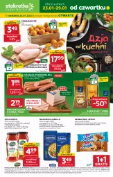 Gazetka promocyjna Stokrotka - Supermarket Opole/Radom - Gazetka - ważna od 29.01 do 29.01.2025 - strona 1 - produkty: Kurczak, Tchibo, Lubella, Makaron, Sos, Gra, Filet z piersi kurczaka, Bell, Jeżyki, Kawa, Kiełbasa podwawelska, Pomarańcze, Wawel, Herbatniki, Bella, Kiełbasa, HP