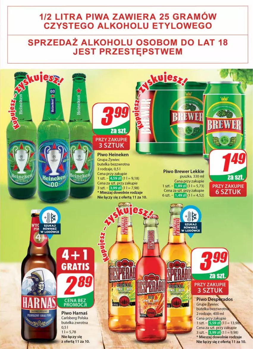 Gazetka promocyjna Dino - Gazetka 34 / 2024 - ważna 21.08 do 27.08.2024 - strona 47 - produkty: Carlsberg, Harnaś, Heineken, Piwo