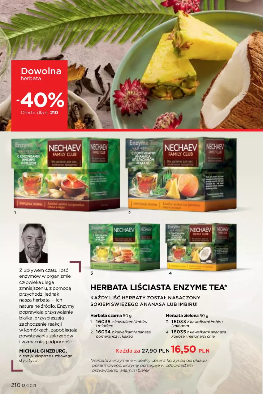 Gazetka promocyjna Faberlic - Gazetka - ważna 06.09 do 26.09.2021 - strona 210 - produkty: Ananas, Chia, Deser, Gin, Herbata, Herbata czarna, Imbir, Kakao, Kawa, Kokos, Por, Ser, Sok