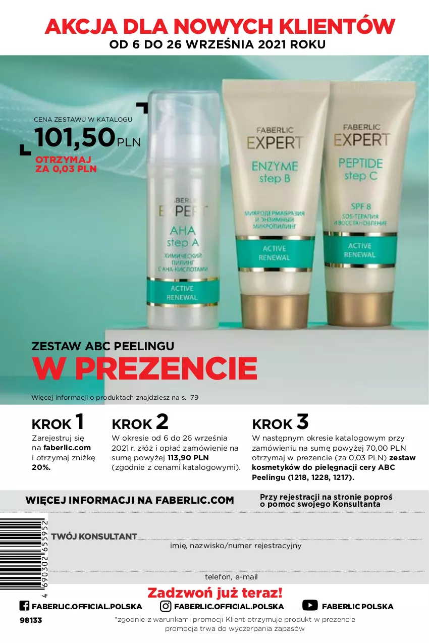 Gazetka promocyjna Faberlic - Gazetka - ważna 06.09 do 26.09.2021 - strona 292 - produkty: Fa, Peeling, Telefon, Tera