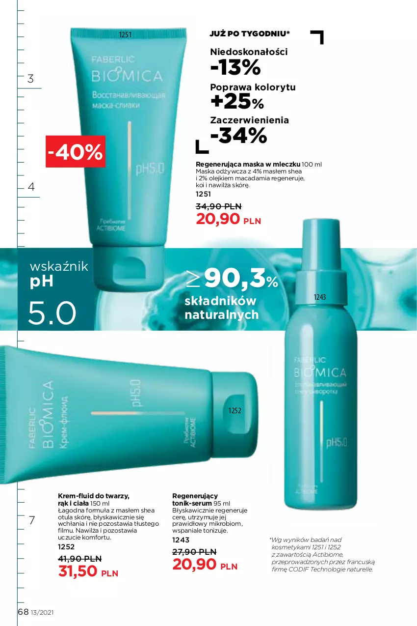 Gazetka promocyjna Faberlic - Gazetka - ważna 06.09 do 26.09.2021 - strona 68 - produkty: Maska, Naturell, Olej, Regenerująca maska, Rum, Ser, Serum, Tonik