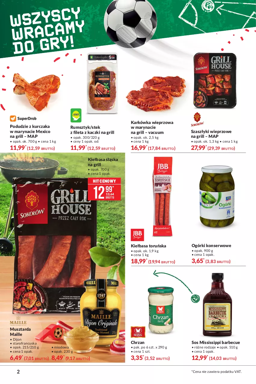 Gazetka promocyjna Makro - [Oferta specjalna] Sezon na grillowanie - ważna 18.05 do 07.06.2021 - strona 2 - produkty: Chrzan, Grill, Gry, Karkówka wieprzowa, Kiełbasa, Kiełbasa śląska, Kurczak, Mus, Musztarda, Ogórki konserwowe, Podudzie z kurczaka, Rum, Ser, Sos, Stek