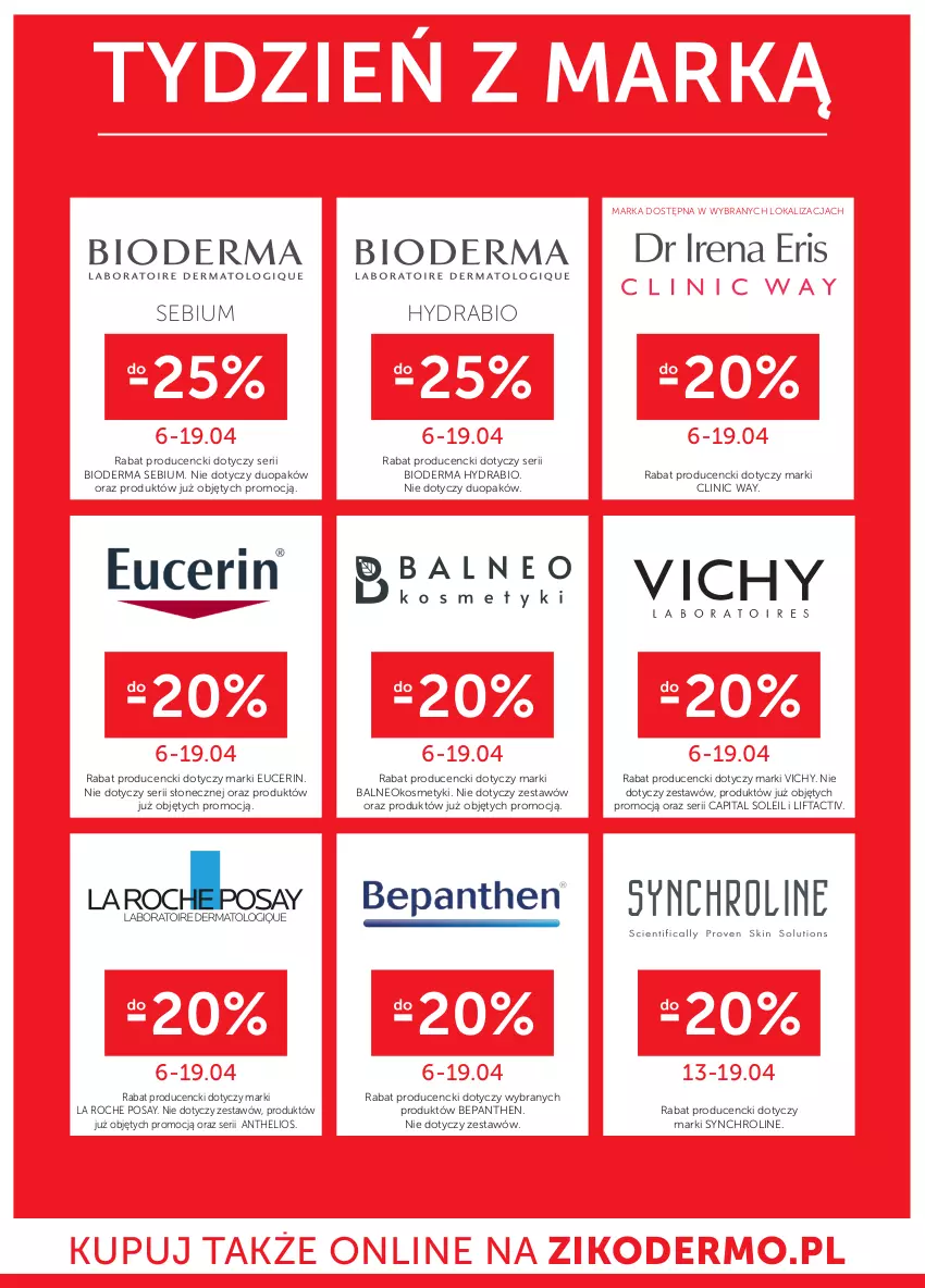 Gazetka promocyjna Ziko - Gazetka Ziko Dermo - ważna 06.04 do 19.04.2023 - strona 18 - produkty: Bepanthen, Bioderma, Clin, Clinic Way, Helio, Ser, Vichy