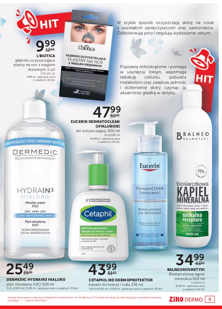 Gazetka promocyjna Ziko - Gazetka Ziko Dermo - ważna 06.04 do 19.04.2023 - strona 9 - produkty: Aksam, Cetaphil, Dermedic, L'Biotica, Mop, Płyn micelarny, Por