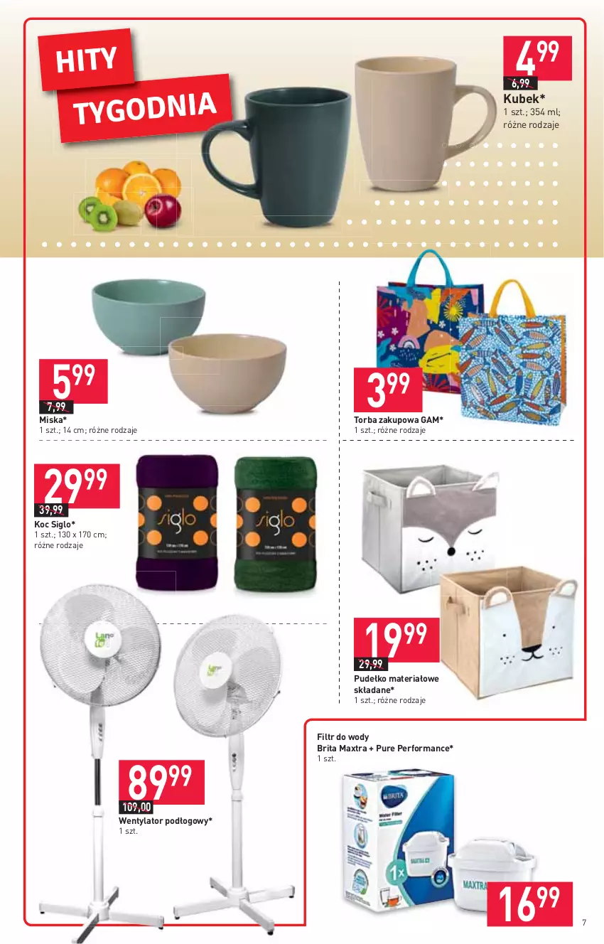 Gazetka promocyjna Stokrotka - Market - ważna 01.07 do 07.07.2021 - strona 7 - produkty: Brit, Brita, Brita Maxtra, Koc, Kubek, Miska, Pudełko, Pur, Torba