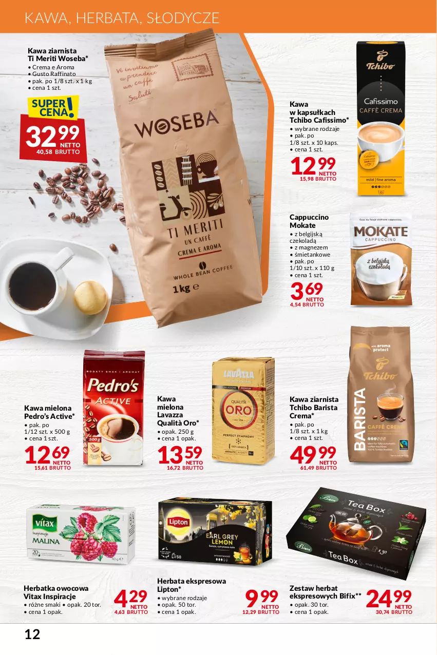 Gazetka promocyjna Makro - Najlepsze oferty - oferta z alkoholem - ważna 06.02 do 04.03.2024 - strona 12 - produkty: Cafissimo, Cappuccino, Herbata, Kawa, Kawa mielona, Kawa ziarnista, Lavazza, LG, Lipton, Magnez, Tchibo, Tchibo Barista, Vitax, Woseba