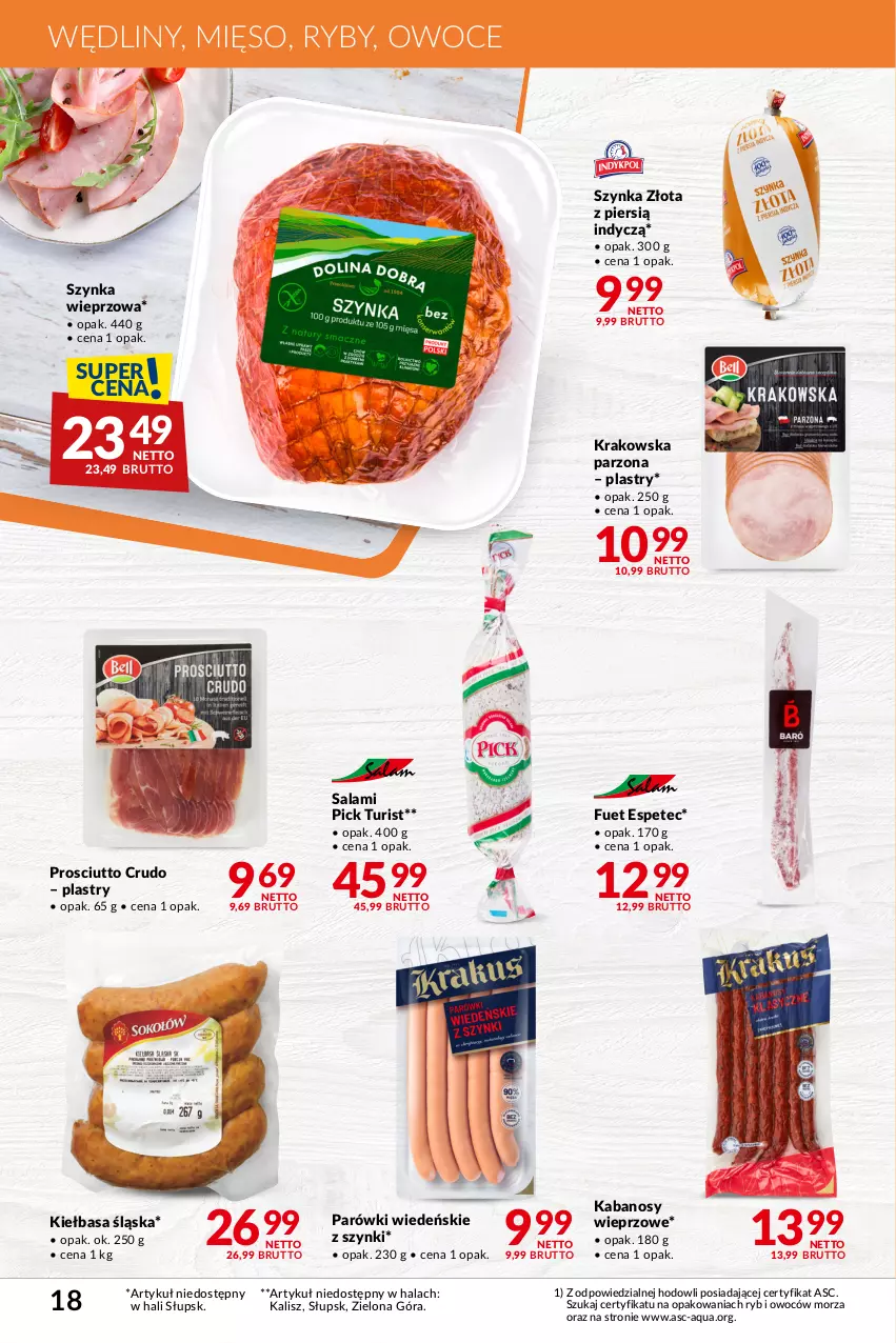 Gazetka promocyjna Makro - Najlepsze oferty - oferta z alkoholem - ważna 06.02 do 04.03.2024 - strona 18 - produkty: Kabanos, Kiełbasa, Kiełbasa śląska, Mięso, Owoce, Parówki, Prosciutto, Salami, Szynka, Szynka wieprzowa