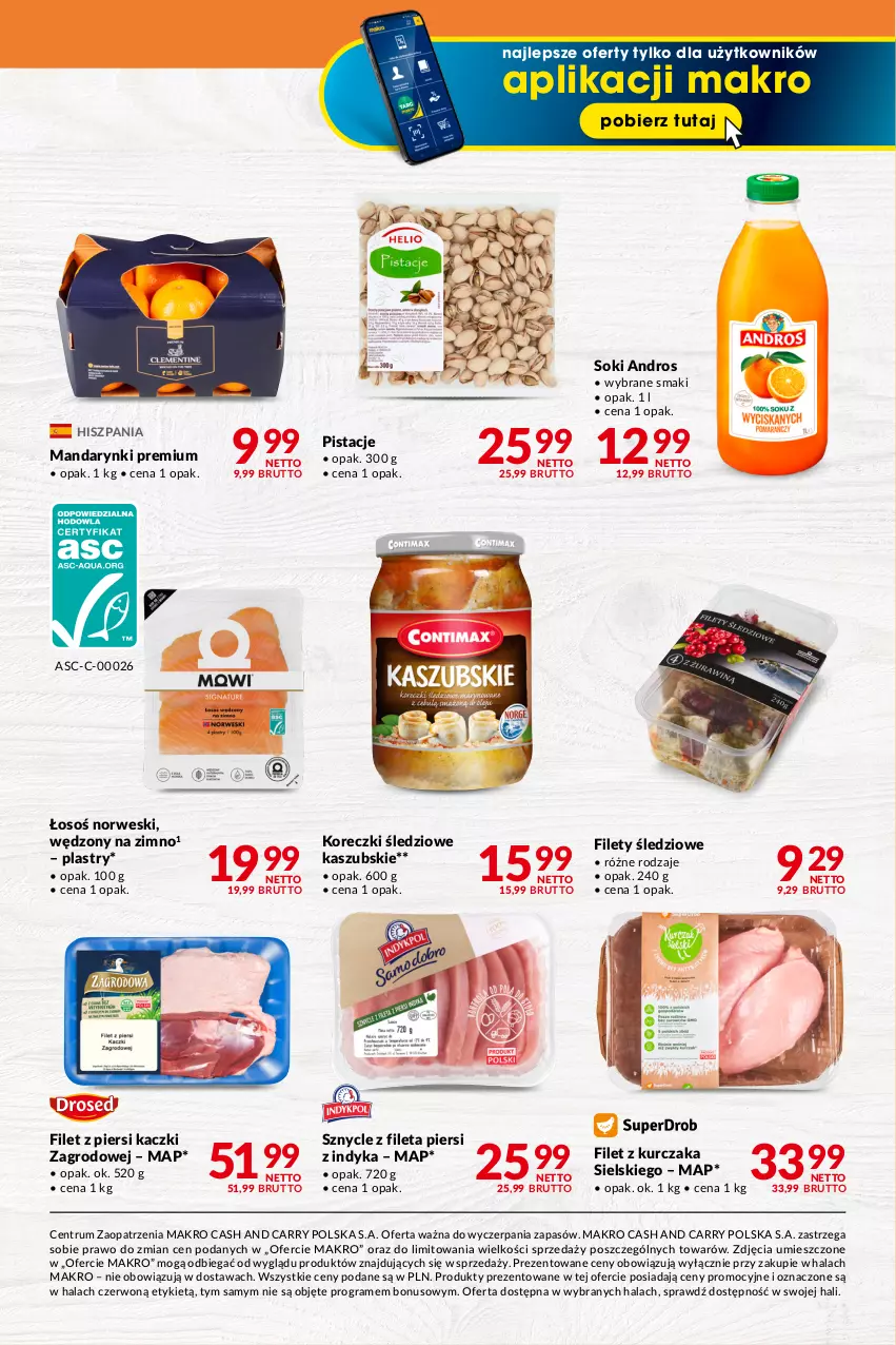 Gazetka promocyjna Makro - Najlepsze oferty - oferta z alkoholem - ważna 06.02 do 04.03.2024 - strona 19 - produkty: Filet z piersi kaczki, Gra, Koreczki śledziowe, Kurczak, Mandarynki, Pistacje, Rum, Sok