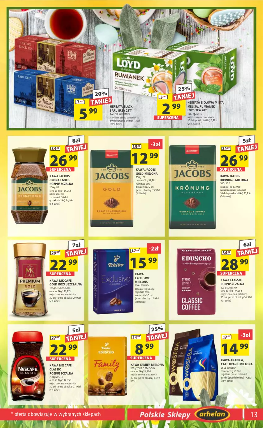 Gazetka promocyjna Arhelan - Gazetka - ważna 22.03 do 31.03.2024 - strona 13 - produkty: BIC, Earl Grey, Fa, Herbata, Jacobs, Kawa, Lack, Loyd, Mięta, Rum, Tchibo, Woseba