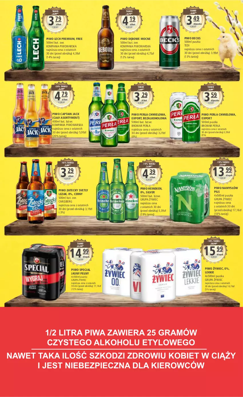 Gazetka promocyjna Arhelan - Gazetka - ważna 22.03 do 31.03.2024 - strona 19 - produkty: Captain Jack, Carlsberg, Heineken, Lech Premium, Namysłów, Perła, Piwo, Por