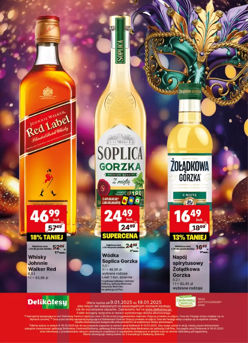 Gazetka promocyjna Delikatesy Centrum - DeliBarek DC02-DC03 - ważna 09.01 do 19.01.2025 - strona 20 - produkty: Dron, Napój, Rama, Rum, Soplica, Tran, Whisky, Wódka