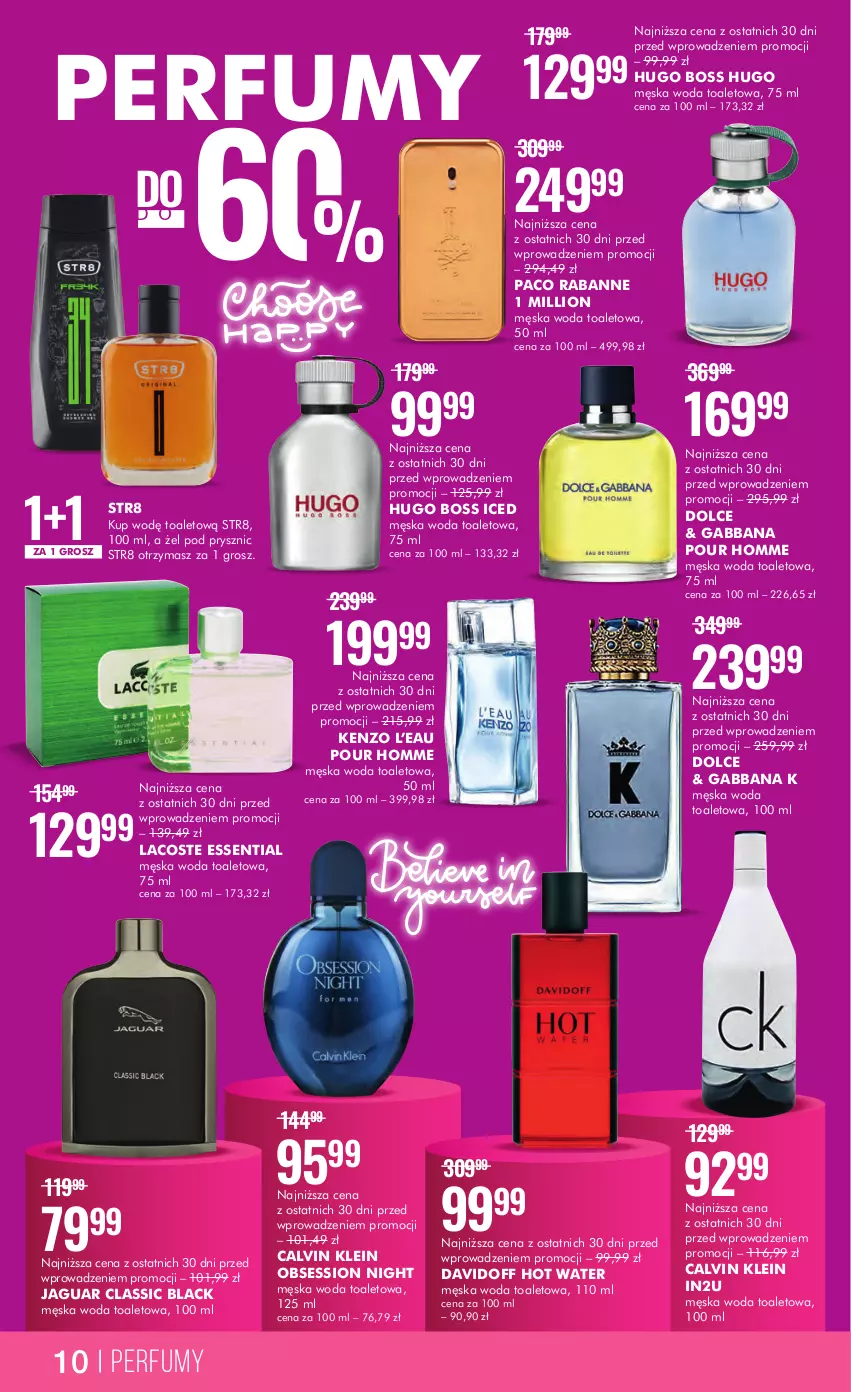 Gazetka promocyjna Super Pharm - Gazetka - ważna 16.08 do 30.08.2023 - strona 10 - produkty: Calvin Klein, Davidoff, Hugo Boss, Jaguar, Kenzo, Lack, Lacoste, Lion, Paco Rabanne, Perfum, SESSIO, Str8, Woda, Woda toaletowa