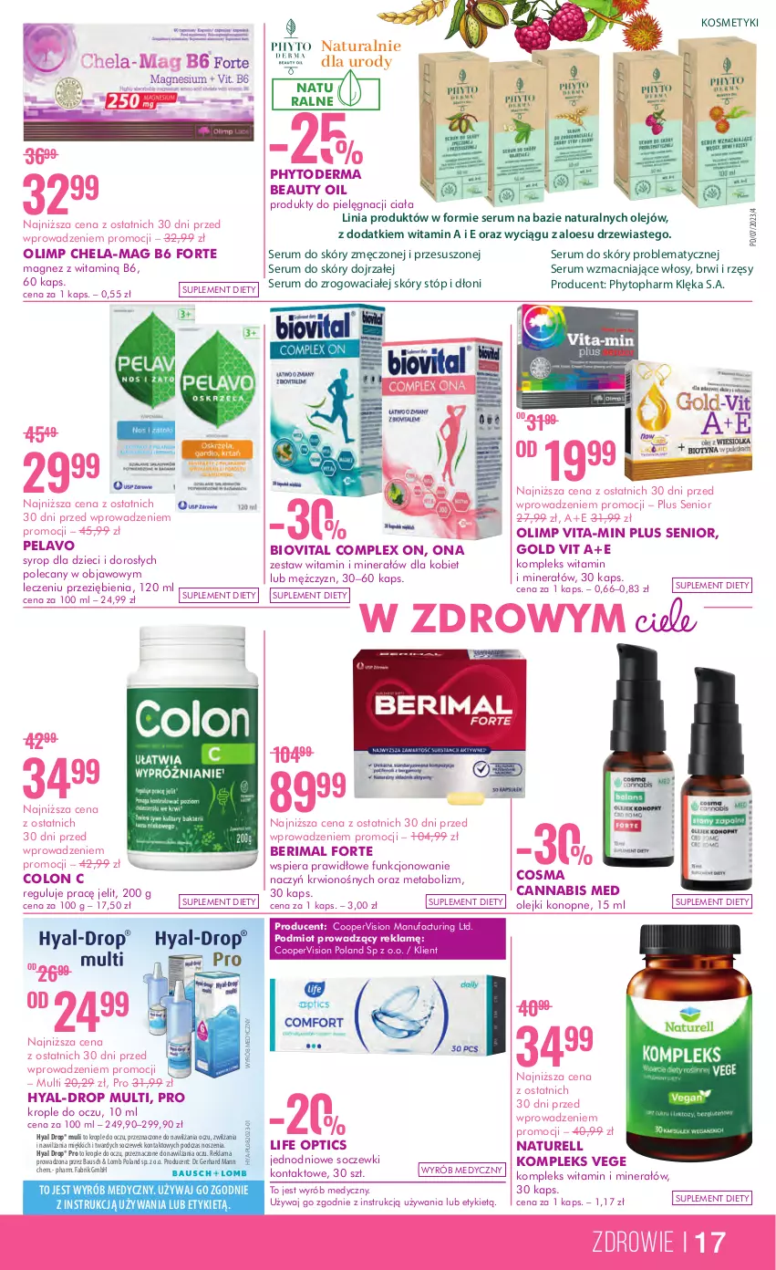 Gazetka promocyjna Super Pharm - Gazetka - ważna 16.08 do 30.08.2023 - strona 17 - produkty: Biovital, Colon C, Dzieci, Fa, Krople do oczu, Magnez, Naturell, Olej, Phyto, Rum, Ser, Serum, Soczewki kontaktowe, Suplement diety, Syrop, Top, Vita-Min, Zdrowie