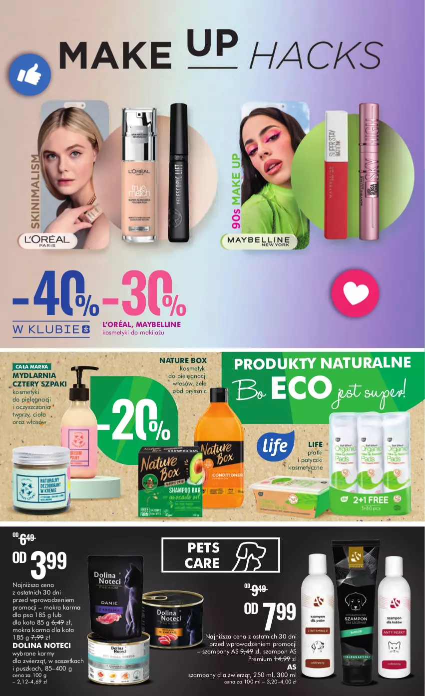 Gazetka promocyjna Super Pharm - Gazetka - ważna 16.08 do 30.08.2023 - strona 9 - produkty: Bell, Kosmetyki do pielęgnacji, L’Oréal, Makijaż, Maybelline, Mokra karma, Nature Box, Patyczki kosmetyczne, Szampon