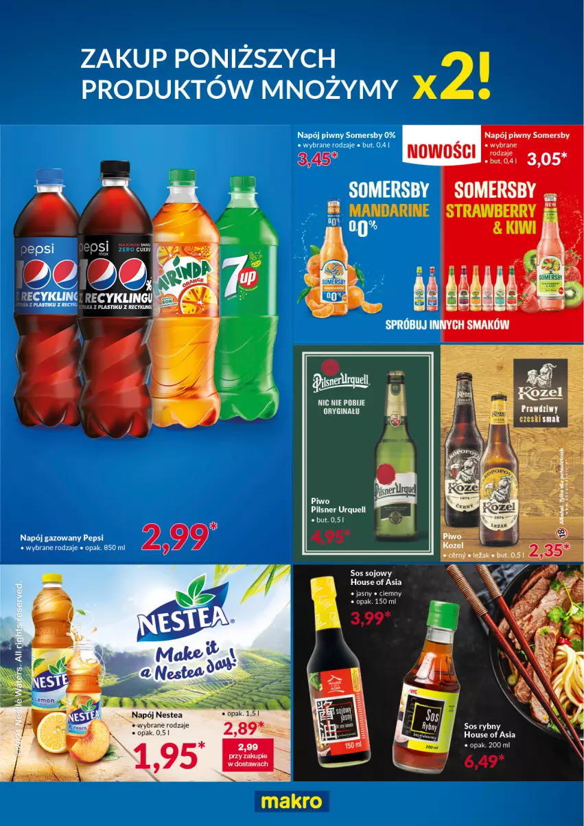 Gazetka promocyjna Makro - [Oferta specjalna] Kupujesz Zyskujesz! - ważna 08.03 do 21.03.2022 - strona 3 - produkty: Napój, Napój gazowany, Nestea, Noż, Pepsi, Pilsner Urquell, Somersby, Sos, Sos sojowy