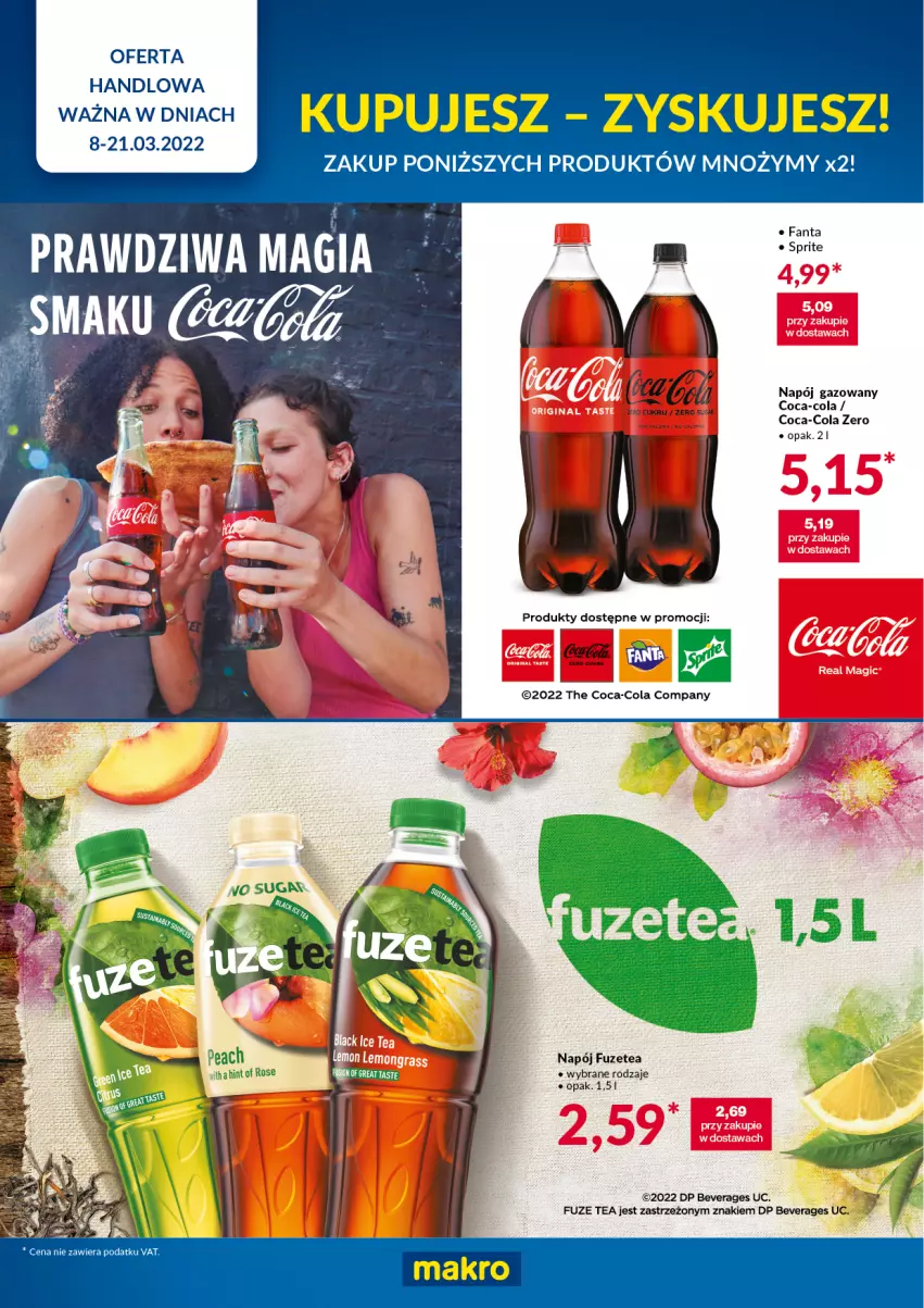 Gazetka promocyjna Makro - [Oferta specjalna] Kupujesz Zyskujesz! - ważna 08.03 do 21.03.2022 - strona 4 - produkty: Coca-Cola, Fa, Fanta, Napój, Napój gazowany, Sprite