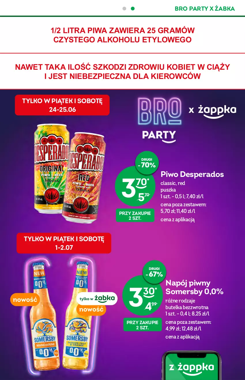 Gazetka promocyjna Żabka - ważna 29.06 do 05.07.2022 - strona 19 - produkty: Desperados, Gra, Napój, Piec, Piwa, Piwo, Somersby