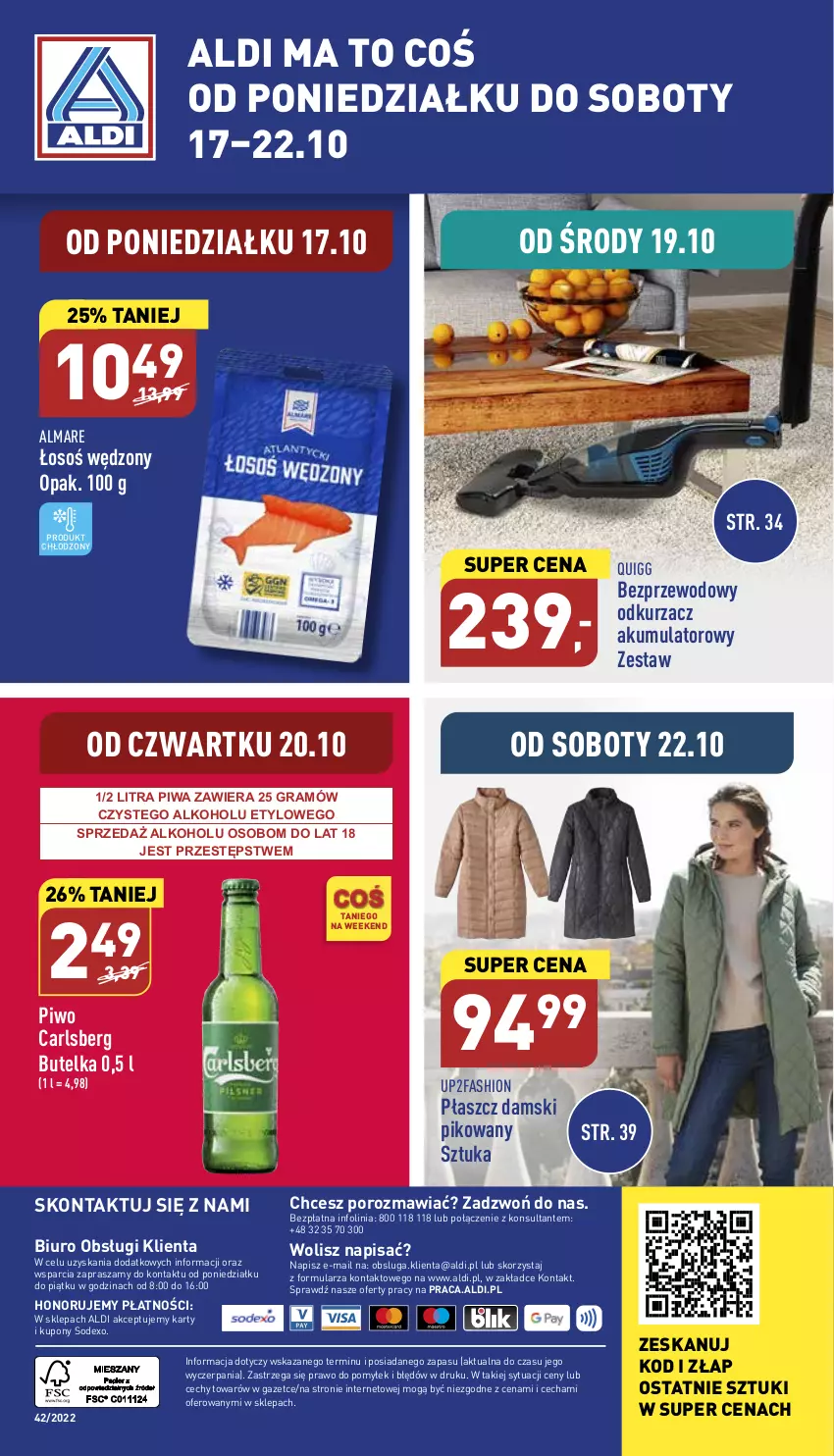 Gazetka promocyjna Aldi - Katalog moda i dom - ważna 19.10 do 22.10.2022 - strona 15 - produkty: Akumulator, Biuro, Carlsberg, Fa, Gra, O nas, Odkurzacz, Piwa, Piwo, Płaszcz, Por