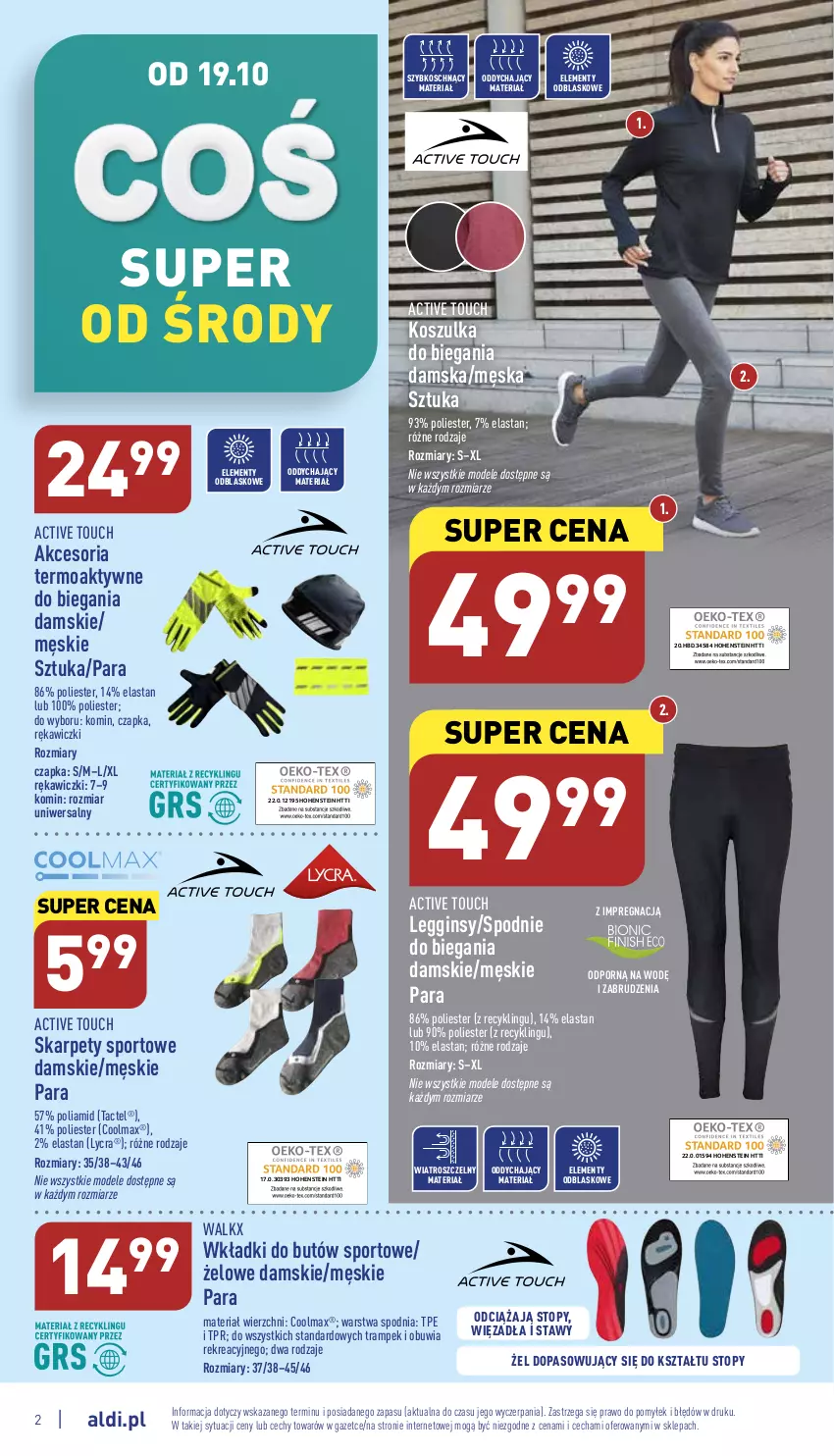 Gazetka promocyjna Aldi - Katalog moda i dom - ważna 19.10 do 22.10.2022 - strona 2 - produkty: Czapka, Gin, Karp, Kosz, Koszulka, Legginsy, Olma, Por, Spodnie, Sport, Top, Wkładki