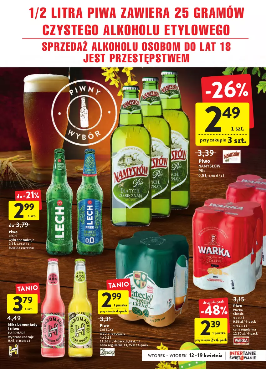 Gazetka promocyjna Intermarche - Wielkanoc - ważna 12.04 do 19.04.2022 - strona 13 - produkty: Gra, Namysłów, Piwa, Piwo, Warka