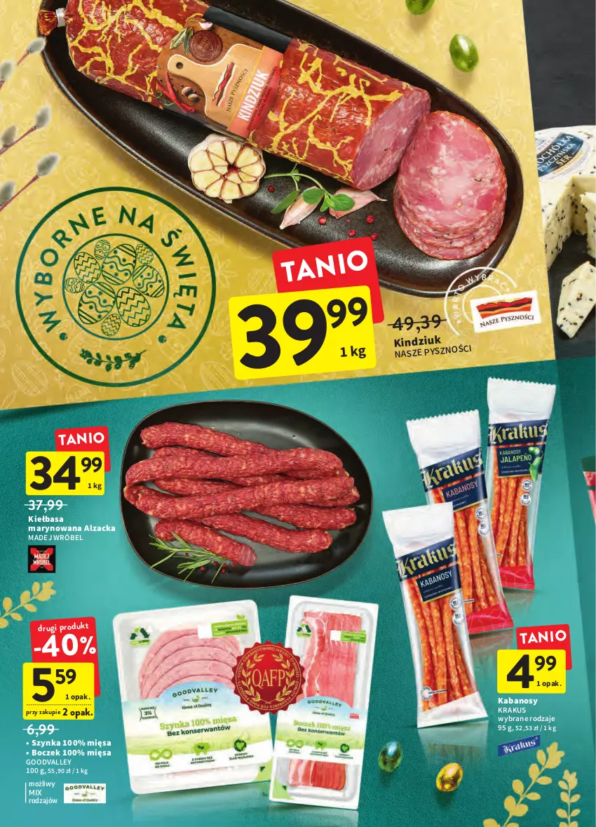 Gazetka promocyjna Intermarche - Wielkanoc - ważna 12.04 do 19.04.2022 - strona 16 - produkty: Boczek, Kabanos, Kiełbasa, Kindziuk, Krakus, Madej Wróbel, Szynka