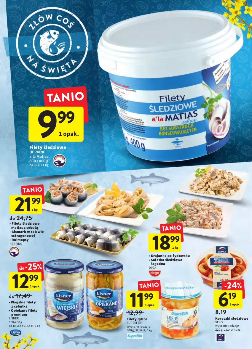 Gazetka promocyjna Intermarche - Wielkanoc - ważna 12.04 do 19.04.2022 - strona 34 - produkty: Dega, Koreczki śledziowe, Lisner, Mop, Sałat, Sałatka, SEKO