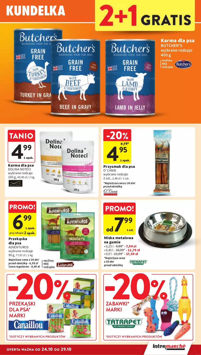 Gazetka promocyjna Intermarche - Gazetka Intermarche - ważna 24.10 do 29.10.2024 - strona 33 - produkty: Adventuros, Butcher's, Miska, Przekąski dla psa, Przysmak dla psa