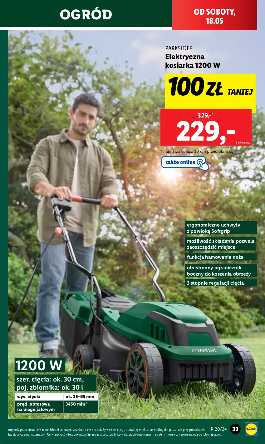 Gazetka promocyjna Lidl - GAZETKA - ważna 13.05 do 18.05.2024 - strona 39 - produkty: Gra, Kosiarka, Kosz, Noż, Ogród, Parkside, Top, Uchwyty