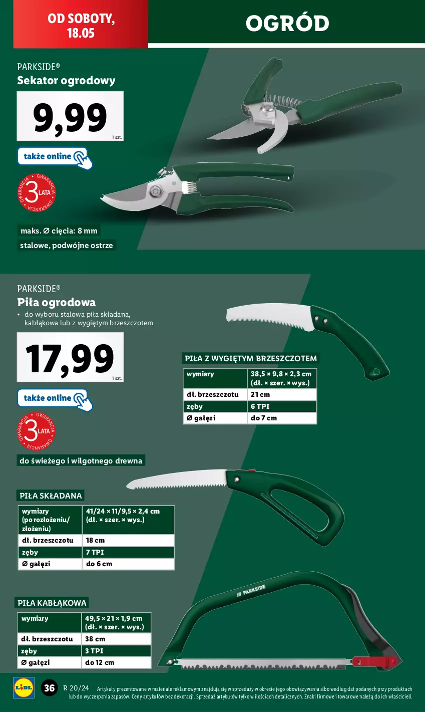 Gazetka promocyjna Lidl - GAZETKA - ważna 13.05 do 18.05.2024 - strona 42 - produkty: LG, Ogród, Parkside, Sekator