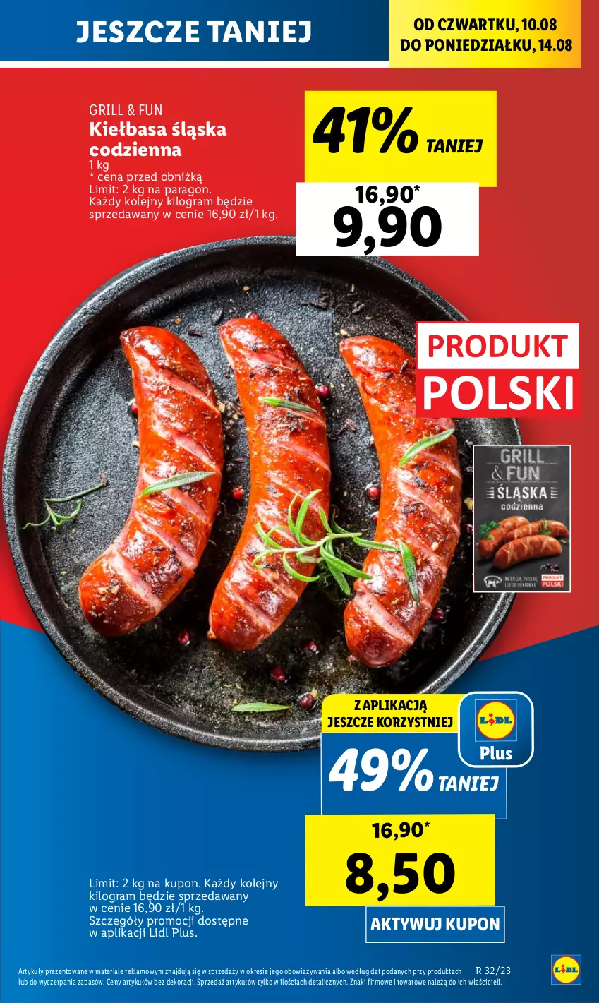 Gazetka promocyjna Lidl - GAZETKA - ważna 10.08 do 12.08.2023 - strona 3 - produkty: Gra, Grill, Kiełbasa, Kiełbasa śląska, Olej