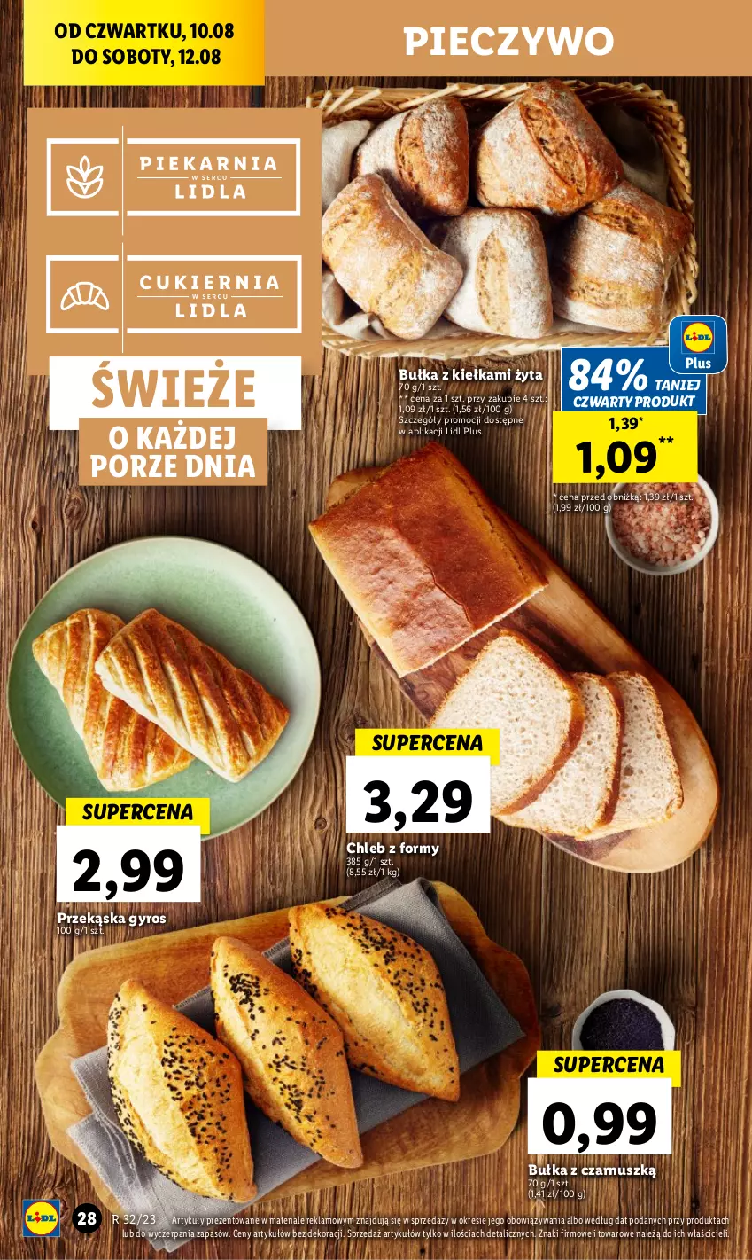 Gazetka promocyjna Lidl - GAZETKA - ważna 10.08 do 12.08.2023 - strona 48 - produkty: Bułka, Chleb, Gyros, Piec, Pieczywo, Por