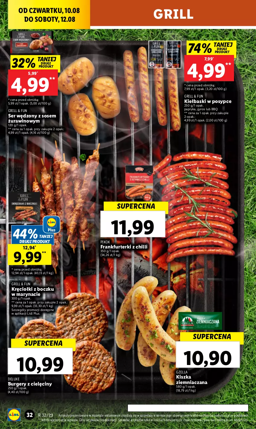 Gazetka promocyjna Lidl - GAZETKA - ważna 10.08 do 12.08.2023 - strona 52 - produkty: Burger, Frankfurterki, Grill, Gyros, Papryka, PIKOK, Ser, Sos, Wino