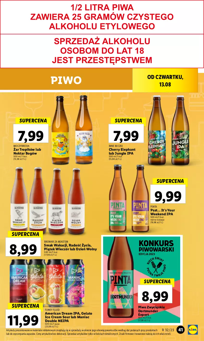 Gazetka promocyjna Lidl - GAZETKA - ważna 10.08 do 12.08.2023 - strona 61 - produkty: Nektar, Piwo, Por