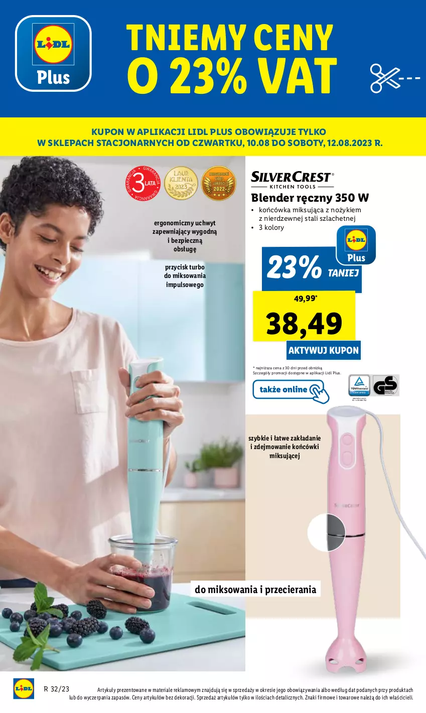 Gazetka promocyjna Lidl - GAZETKA - ważna 10.08 do 12.08.2023 - strona 76 - produkty: Blender, Blender ręczny, Noż, Piec