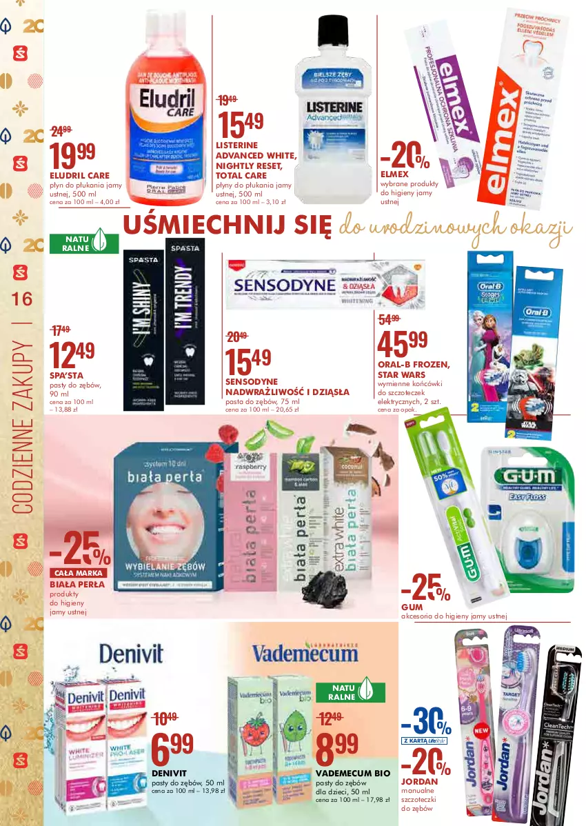 Gazetka promocyjna Super Pharm - Gazetka - ważna 11.05 do 19.05.2021 - strona 16 - produkty: Denivit, Dzieci, Elmex, Frozen, Listerine, Pasta do zębów, Perła, Płyn do płukania, Płyn do płukania jamy ustnej, Sensodyne, Star Wars, Vademecum