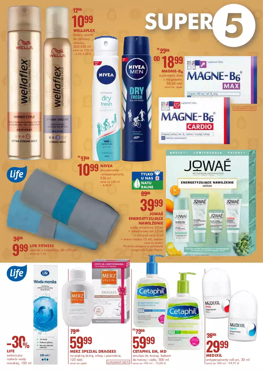 Gazetka promocyjna Super Pharm - Gazetka - ważna 11.05 do 19.05.2021 - strona 2 - produkty: Antyperspirant, Cetaphil, Dezodorant, Emulsja, Lakier, Magnez, Maska, Merz Spezial, Nivea, Ręcznik, Suplement diety, Wella, Wellaflex, Woda, Woda micelarna