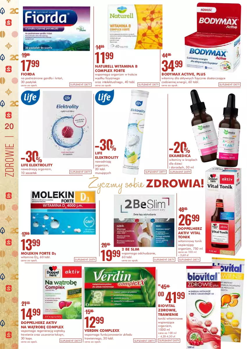 Gazetka promocyjna Super Pharm - Gazetka - ważna 11.05 do 19.05.2021 - strona 20 - produkty: 2 Be SLIM, Biovital, Body, Bodymax, Doppelherz, Dzieci, Fiorda, Intel, Mus, Naturell, Suplement diety, Tonik, Zdrowie