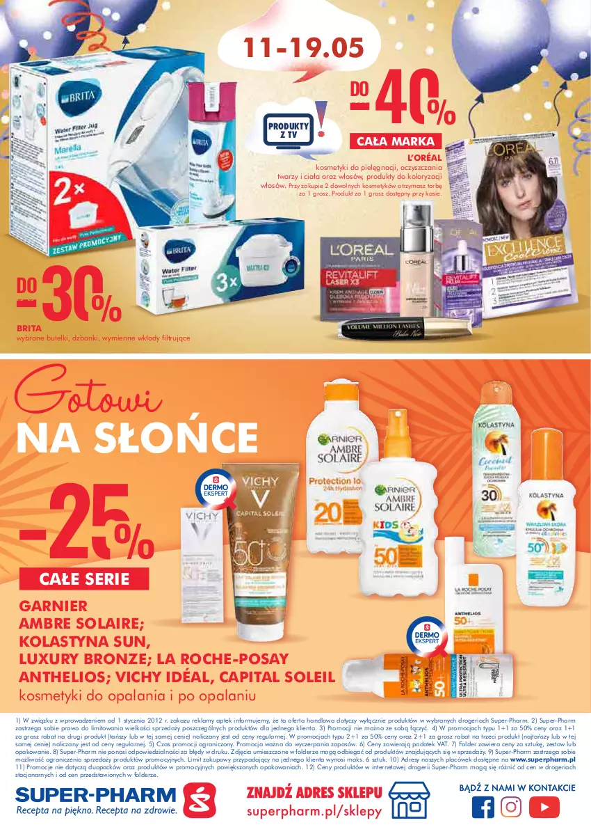 Gazetka promocyjna Super Pharm - Gazetka - ważna 11.05 do 19.05.2021 - strona 24 - produkty: Brit, Brita, Dres, Garnier, Gra, Helio, Kosmetyki do pielęgnacji, L’Oréal, La Roche-Posay, Ser, Vichy