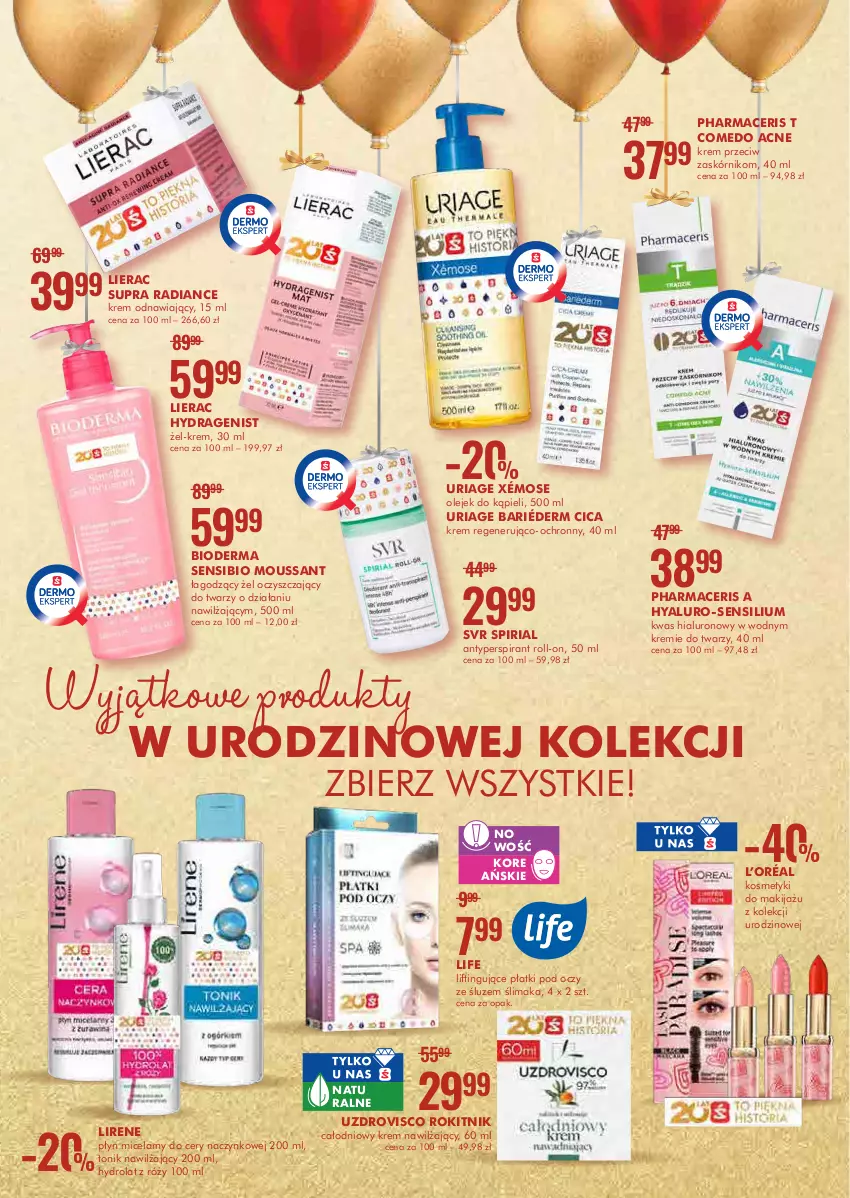 Gazetka promocyjna Super Pharm - Gazetka - ważna 11.05 do 19.05.2021 - strona 4 - produkty: Acer, Antyperspirant, Bioderma, Hydrolat, Krem nawilżający, L’Oréal, Lierac, Lirene, Makijaż, Olej, Pharmaceris, Płyn micelarny, SVR, Tonik