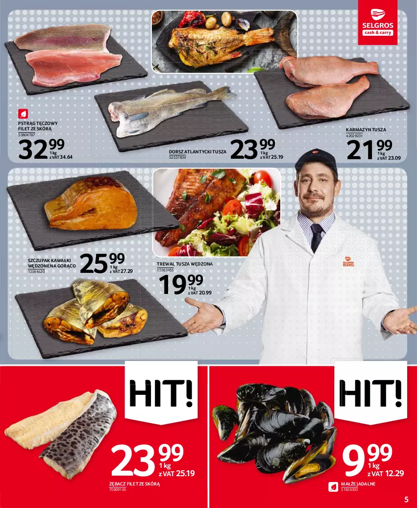 Gazetka promocyjna Selgros - Oferta spożywcza - ważna 08.07 do 21.07.2021 - strona 5 - produkty: Dorsz, Karmazyn tusza, Kawa, Małże, Pstrąg, Pstrąg tęczowy, Tusz, Zupa