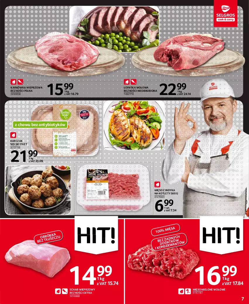 Gazetka promocyjna Selgros - Oferta spożywcza - ważna 08.07 do 21.07.2021 - strona 7 - produkty: Karkówka wieprzowa, Kotlet, Kurczak, Mięso, Mięso mielone, Mięso z indyka, Schab wieprzowy